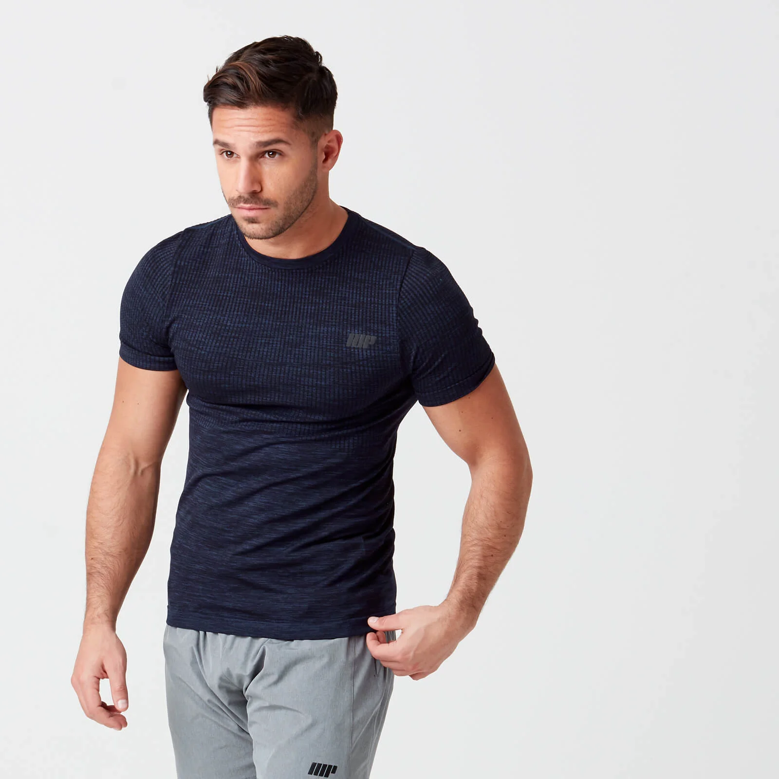 MP Men's Seamless T-Shirt - Green - S - Navy blauw Afbeelding 1