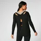 Split Long-Sleeve T-Shirt - Zwart