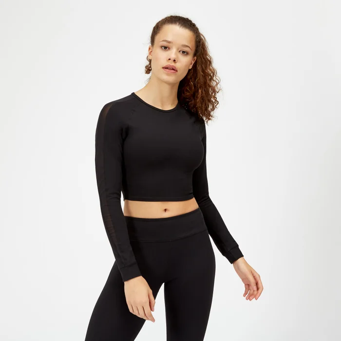 Power mesh crop top