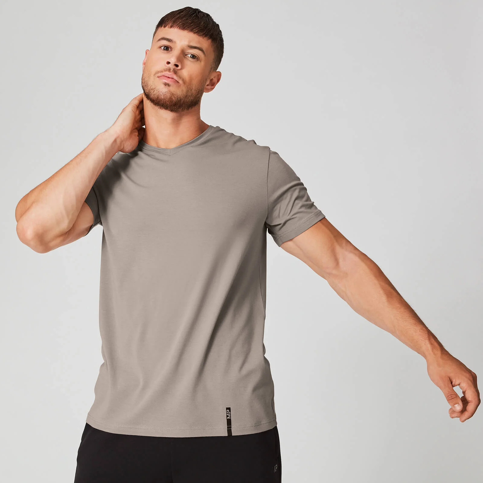 Luxe Classic V-Neck T-Shirt - Slate Grey - XS Afbeelding 1