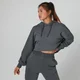 Washed Cropped Hoodie - Grijs