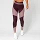 Metallic Panelled Leggings — Dark Red