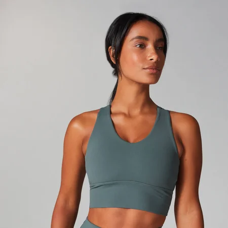 Power Longline Sports Bra - Grey