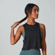 Train Drop Armhole Crop Top - Black