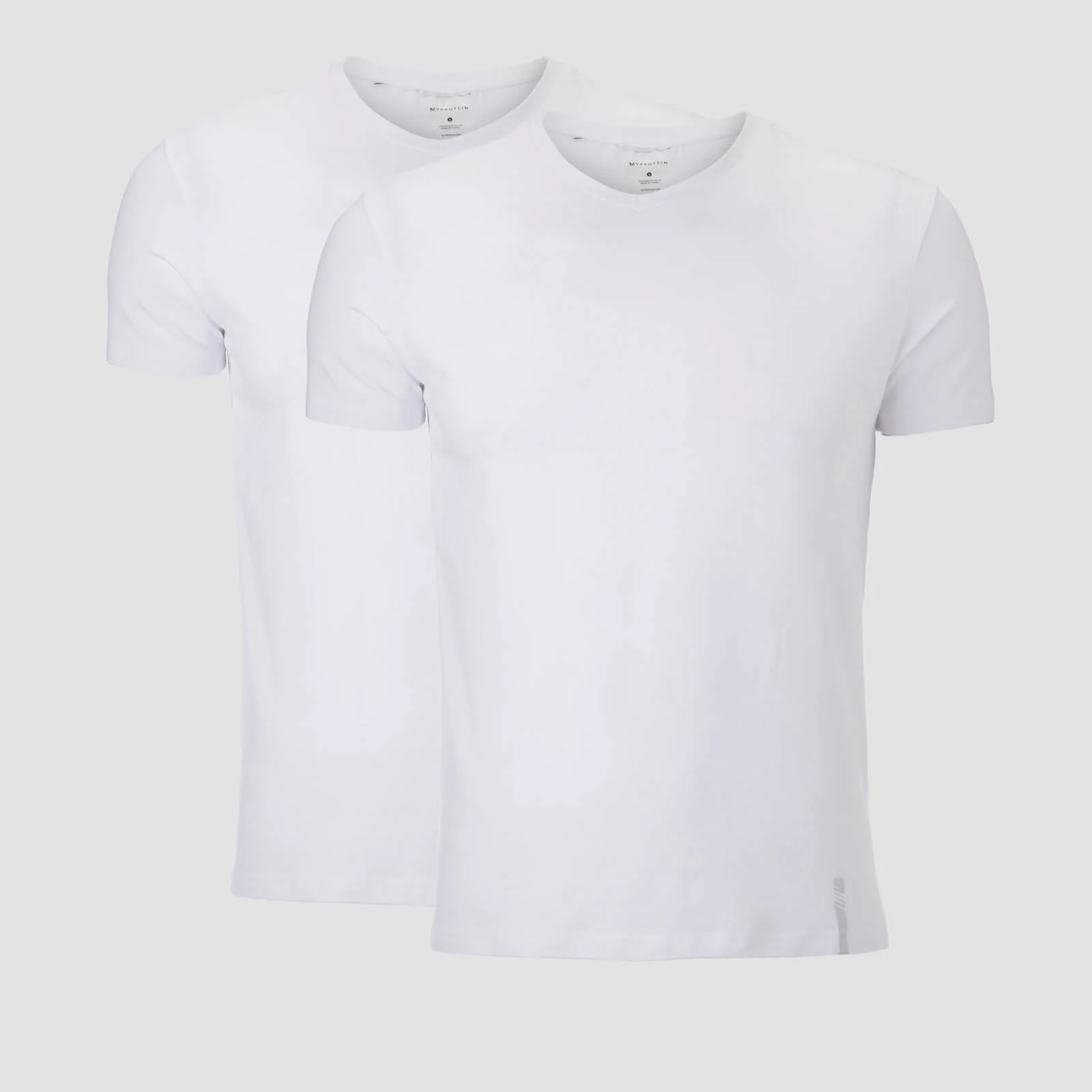 MP Luxe klassiek T-shirt voor mannen met v-hals - Wit/Wit (2 stuks per pak) - XS Afbeelding 1