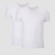 MP Luxe klassiek T-shirt voor mannen met v-hals - Wit/Wit (2 stuks per pak)