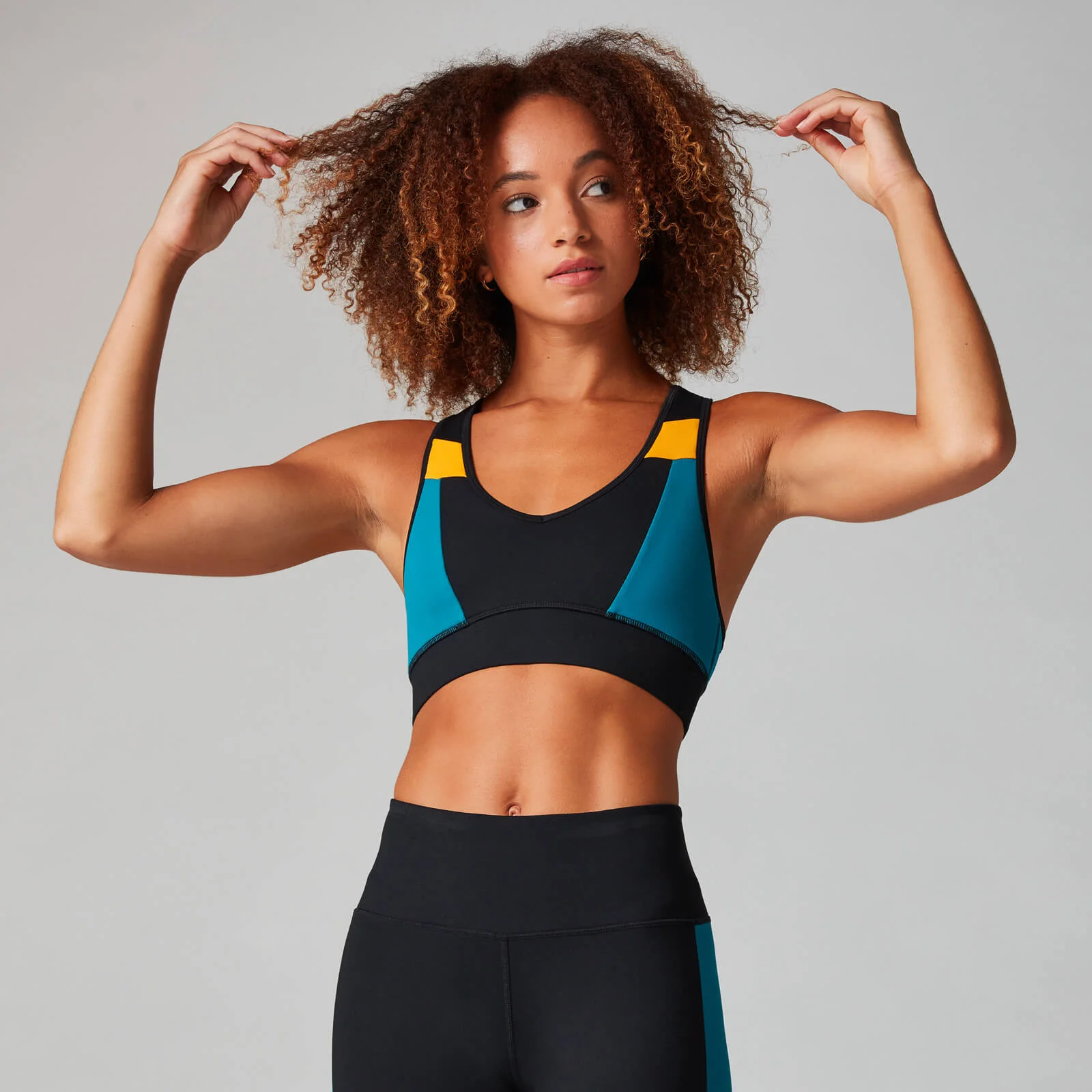 Power Colour Block Bra - Black/Danger - XS Afbeelding 1