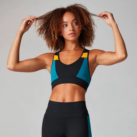 Power Colour Block Bra - Black/Danger