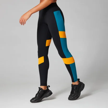 Power Colour Block Leggings - Black/Danger