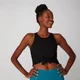 Rib Tie Front Vest - Zwart