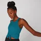 Rib Tie Front Vest - Blauw
