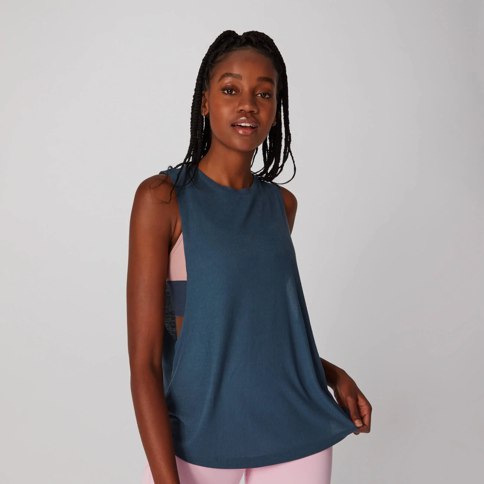 Rib Drop Armhole Vest - Donker Indigo - XS Afbeelding 1