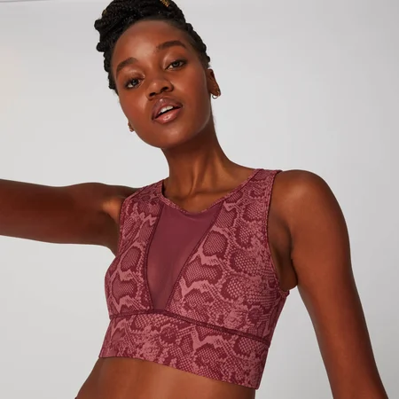 Snake Print Sports Bra - Roze