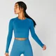Shape Naadloze Crop Top — Blue