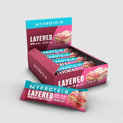 Eiwitreep met laagjes - 12 x 60g - Verjaardagstaart