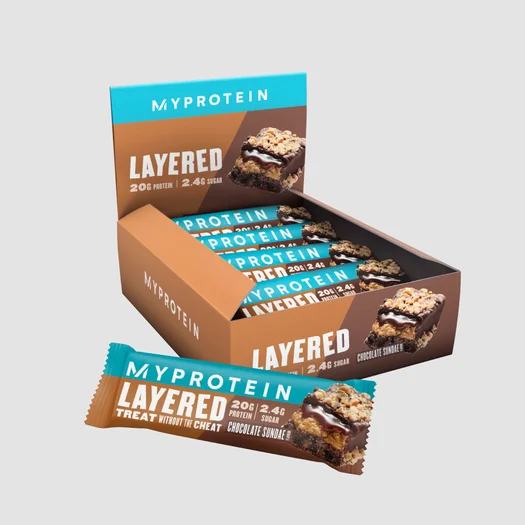 Eiwitreep met laagjes - 12 x 60g - Chocolade Sundea