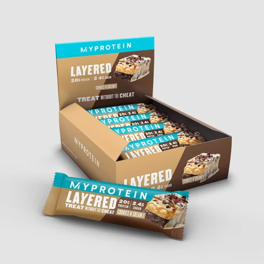 Eiwitreep met laagjes - 12 x 60g - Cookies and Cream