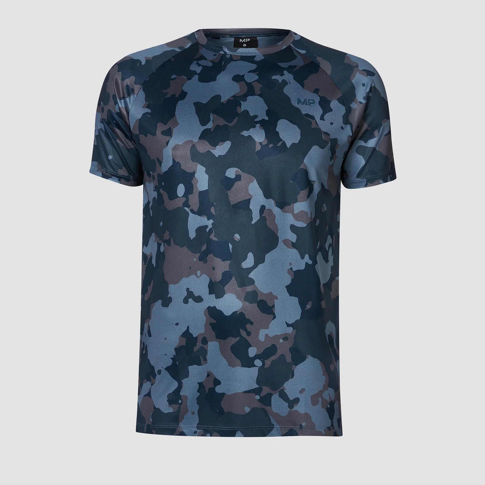 MP Training Heren Camo T-Shirt - Washed Blue - XS Afbeelding 1
