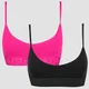 Dames katoenen bh - 2 Pack - Knalroze/Zwart