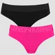 Dames Katoenen Hipster - 2 Pack - Knalroze/ Zwart