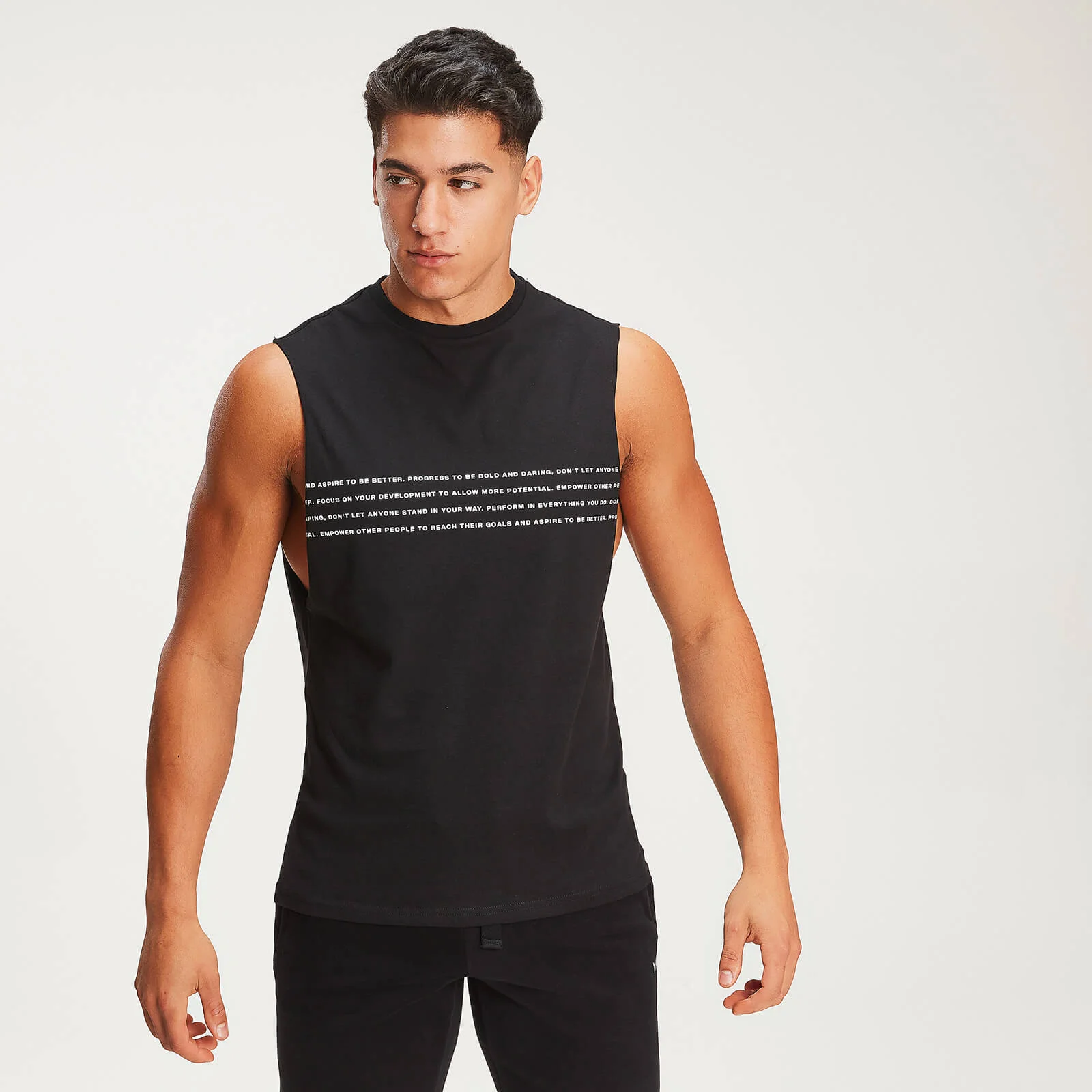 Rest Day Slogan Drop Armhole Tank - Black - XS Afbeelding 1