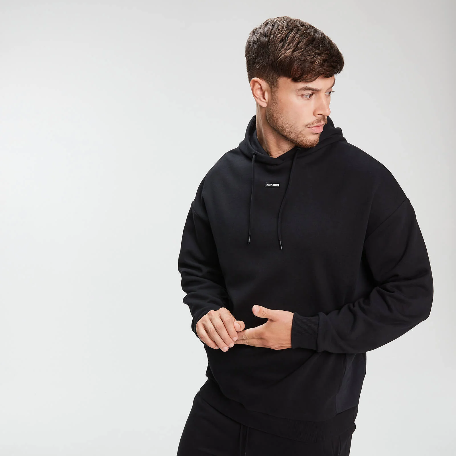 Hoodie van gemengde stof voor heren - Zwart - XS Afbeelding 1