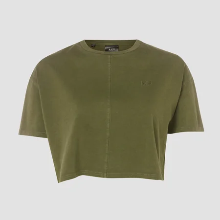 MP Women's Raw Training Cropped T-Shirt - Army Green