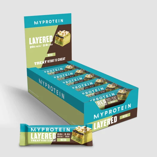 Eiwitreep met laagjes - 12 x 60g - Matcha