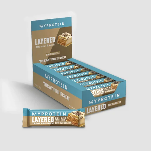 Eiwitreep met laagjes - 12 x 60g - Brown Sugar Bubble Tea