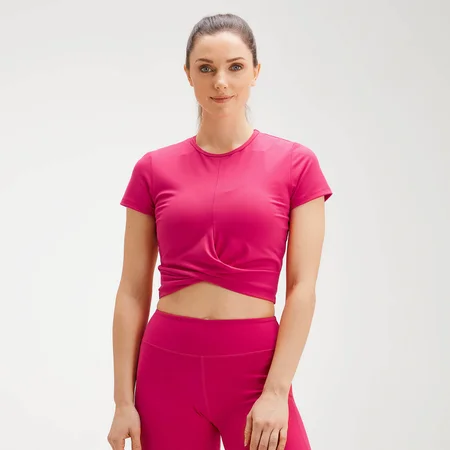 MP Power crop top met korte mouwen voor dames - Virtueel roze