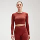 MP Shape naadloze crop top met ultralange mouwen voor dames - Verbrand rood