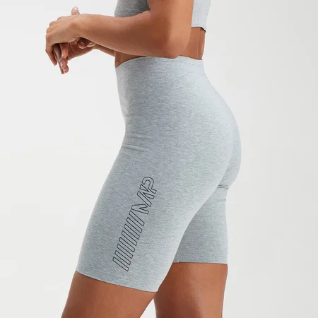 MP Women's Outline Graphic Cycling Shorts - Grey Marl