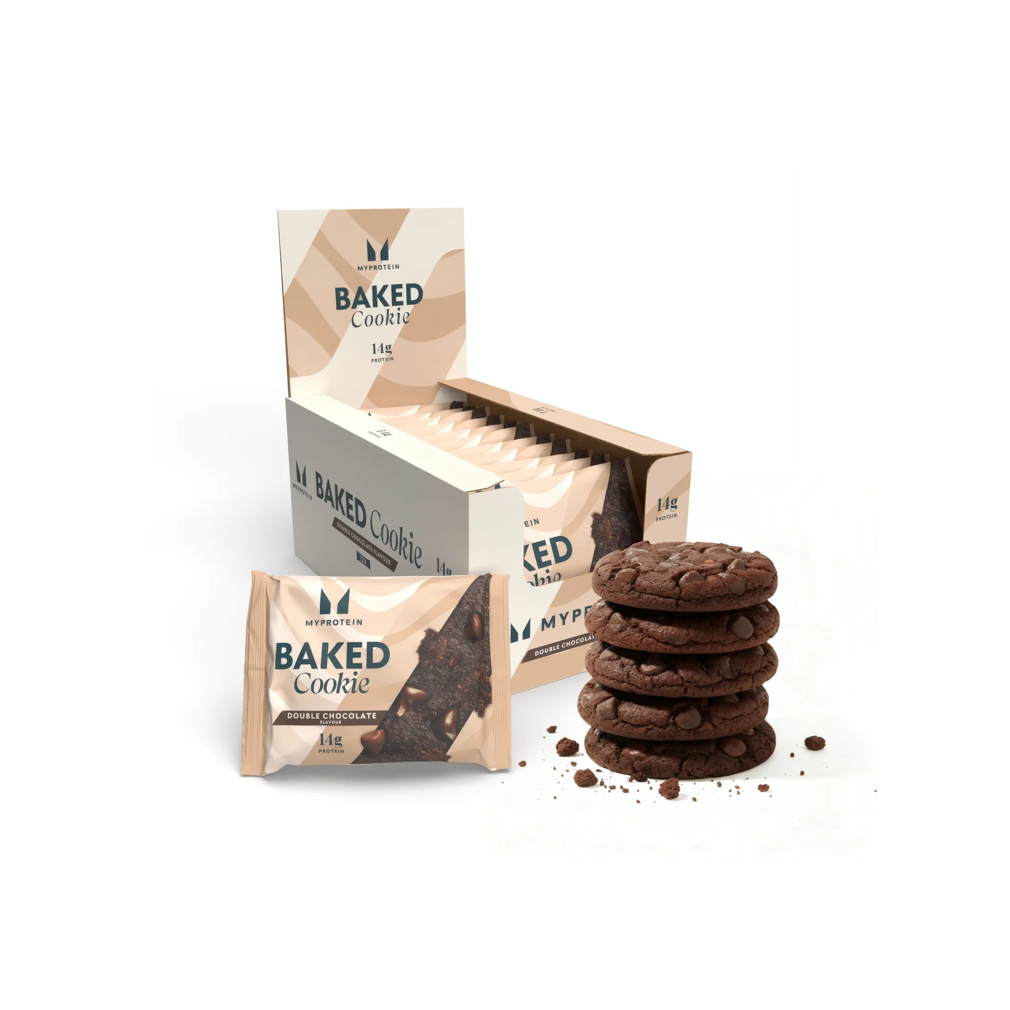 Baked Protein Cookie - 12 x 75g - Double Chocolate Chip Afbeelding 1