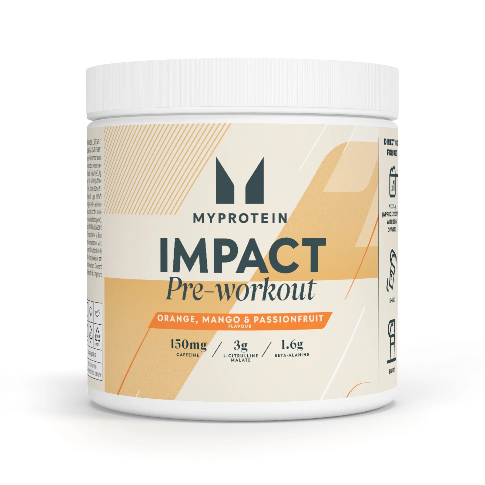Pre-Workout Blend - 500G - 43servings - Sinaasappel Mango Passievrucht Afbeelding 1