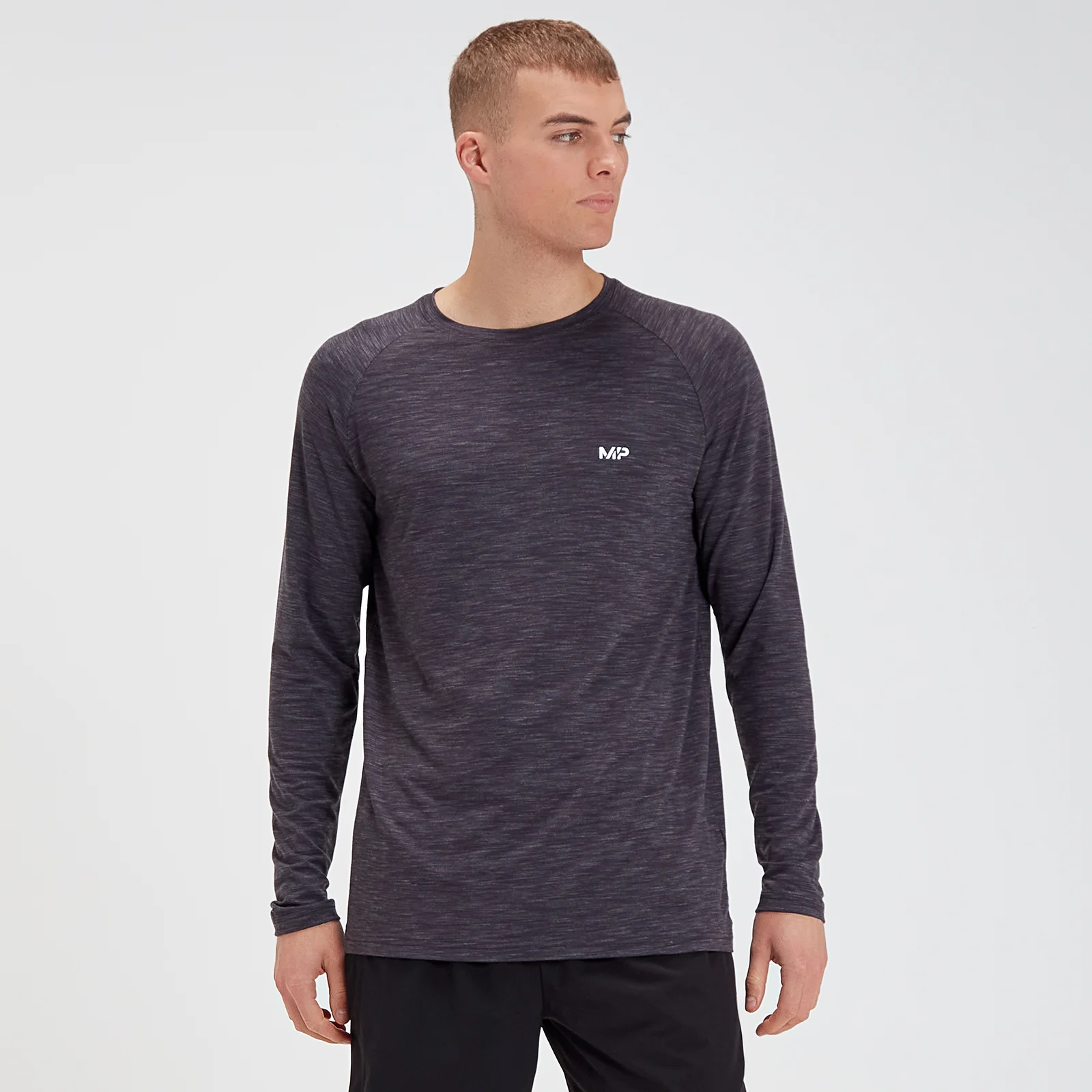 MP Performance Long-Sleeve T-Shirt - Black Marl - XS Afbeelding 1