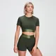 MP Adapt getextureerde croptop voor dames - Donkergroen