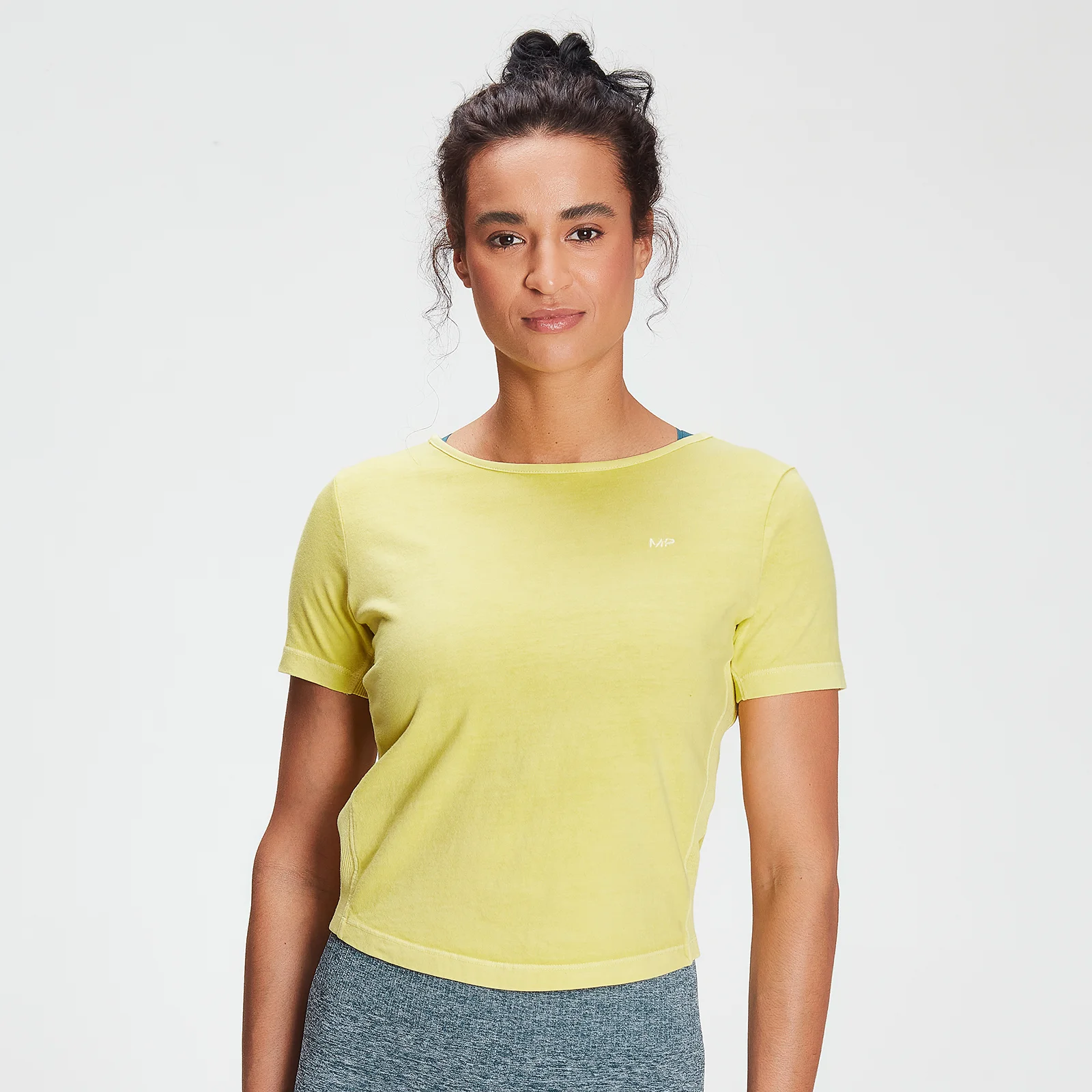 MP Women's Training Washed Tie Back T-shirt - Washed Yellow - XXS Afbeelding 1