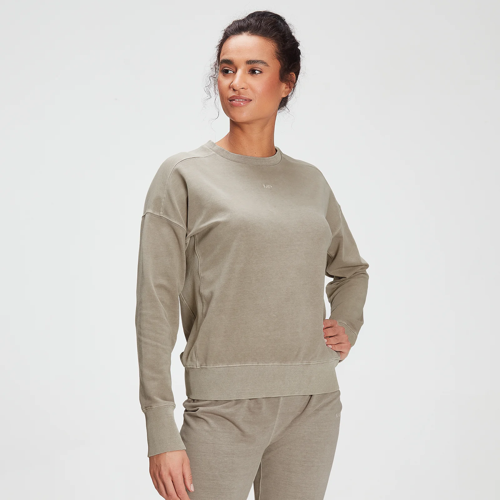MP Women's Training Washed Crew Sweat - Taupe - XXS Afbeelding 1