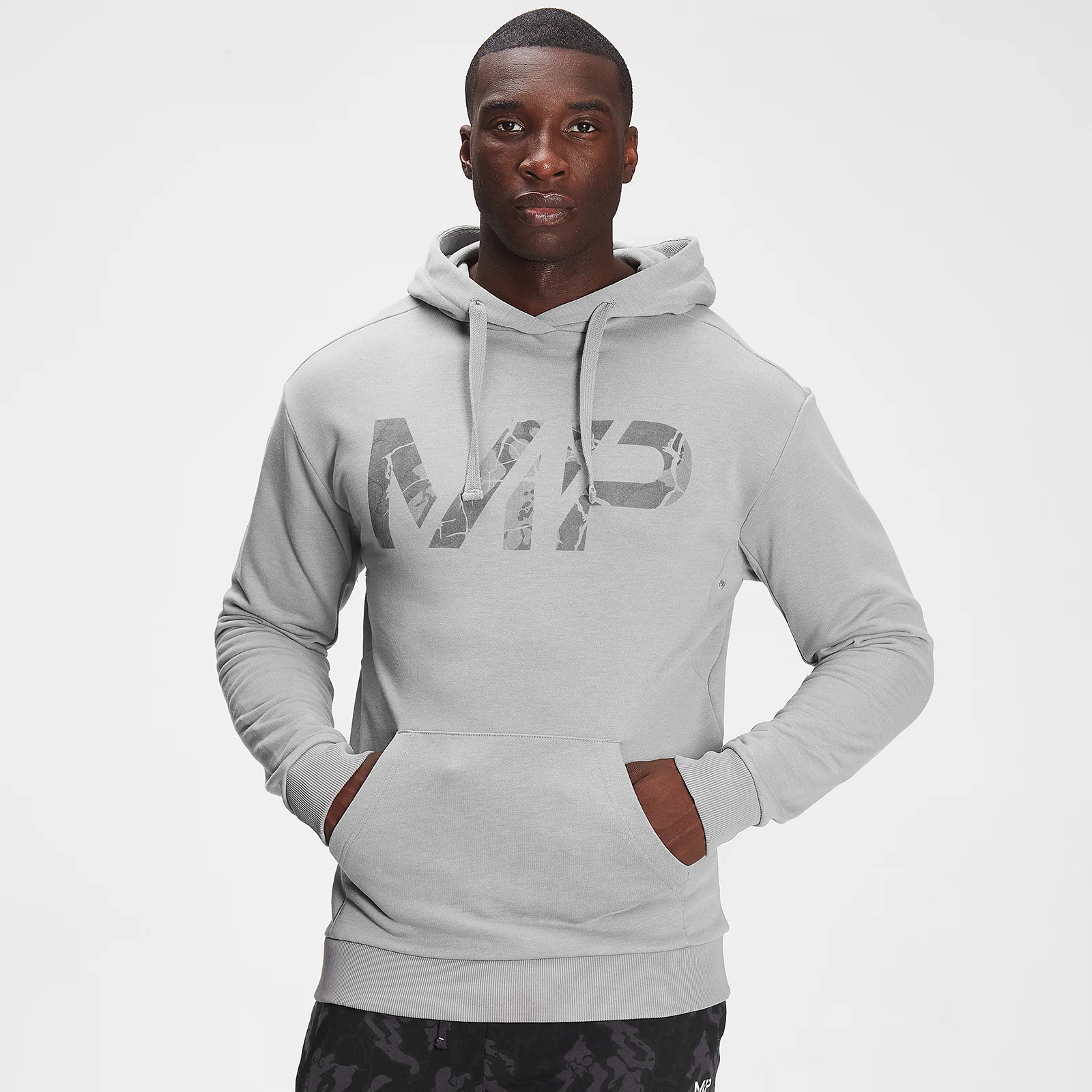 MP Adapt hoodie met ton-sur-ton camodessin - Gemêleerd stormgrijs - XXS Afbeelding 1