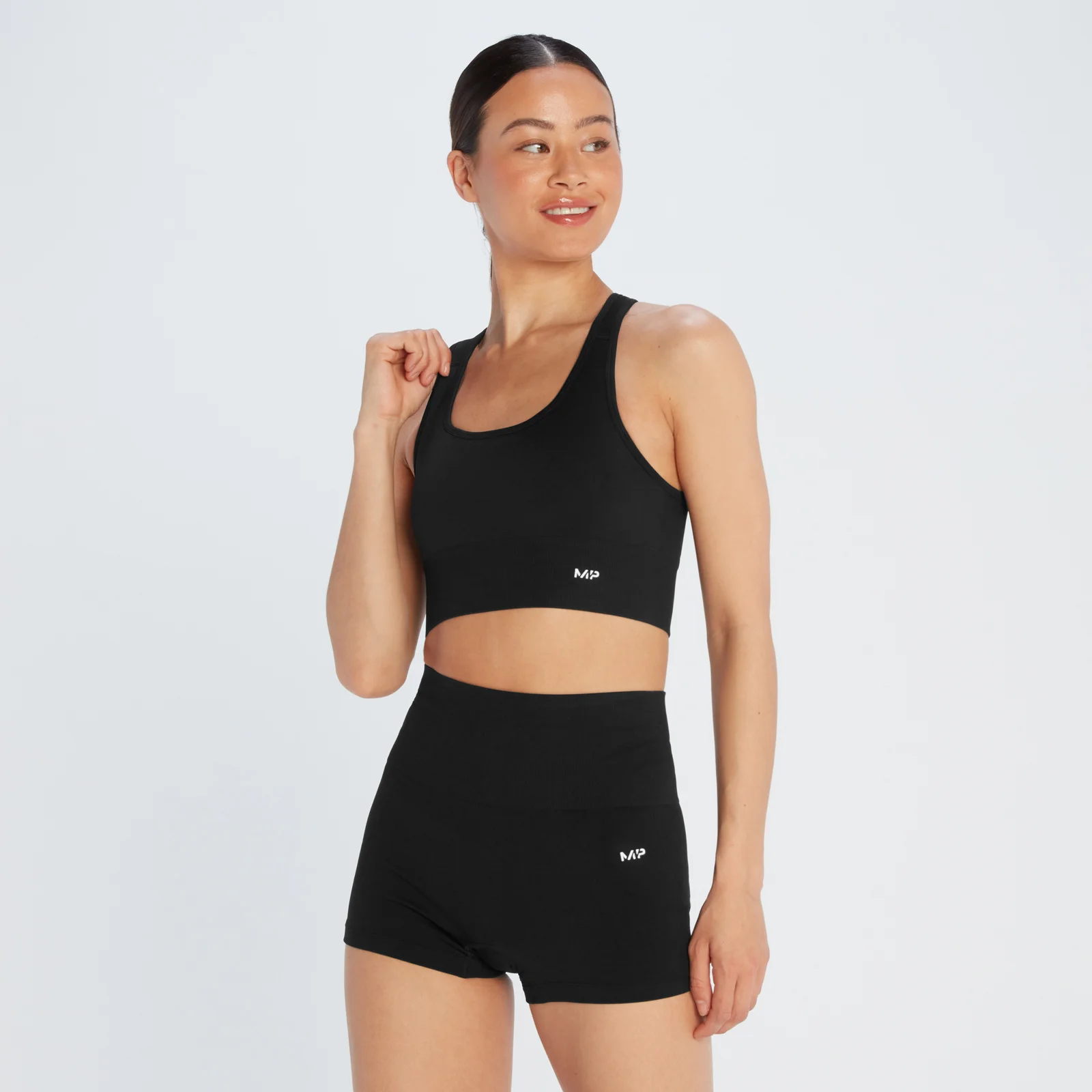 MP Women's Shape Naadloze Kruisband Sport Beha - Zwart - XXS Afbeelding 1