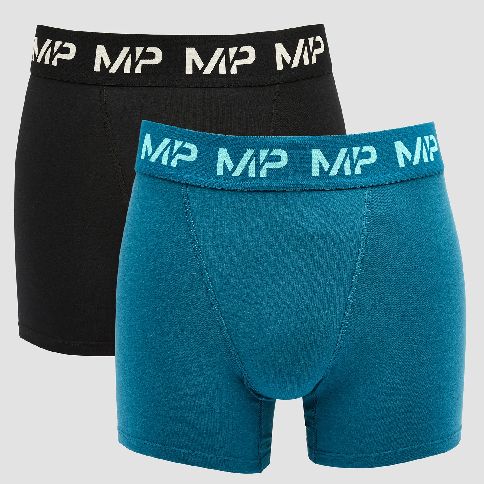 MP Limited Edition Impact Essentials boxershorts voor heren (verpakking met twee stuks) - Zwart/groenblauw - XXS Afbeelding 1
