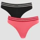 MP Limited Edition Impact Essentials string (verpakking met twee stuks) - Zwart/roze