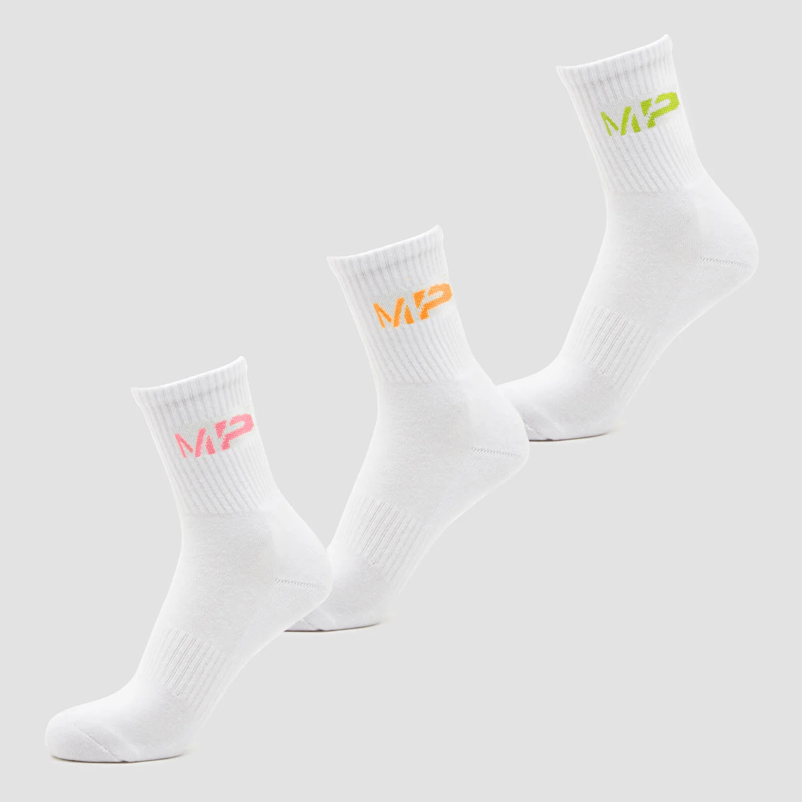 MP Men's Neon MP Logo Crew Socks (3 Pack) Orange/Lime/Rose - UK 6-8 Afbeelding 1