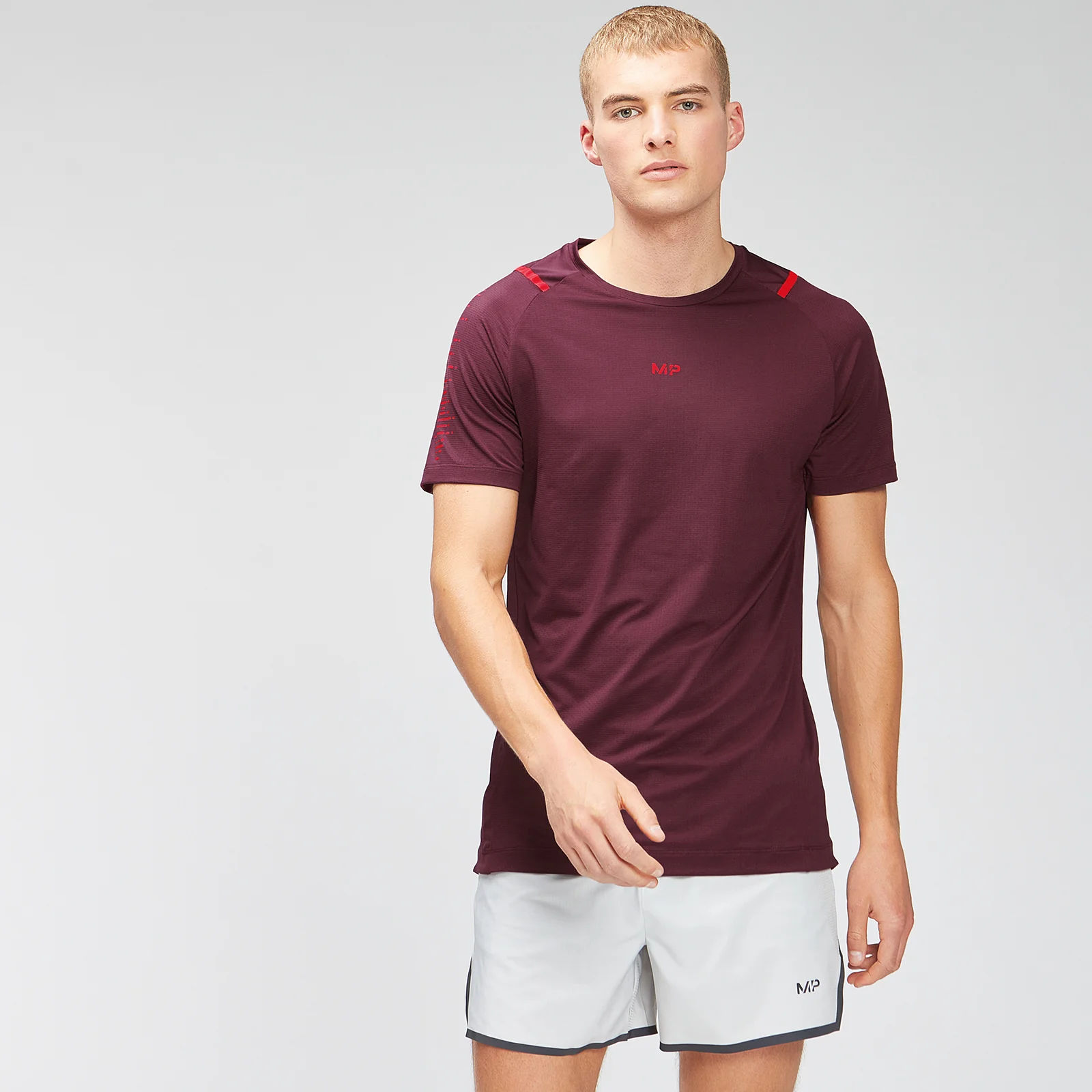 MP Heren Velocity Korte Mouw T-shirt - Merlot - XXS Afbeelding 1