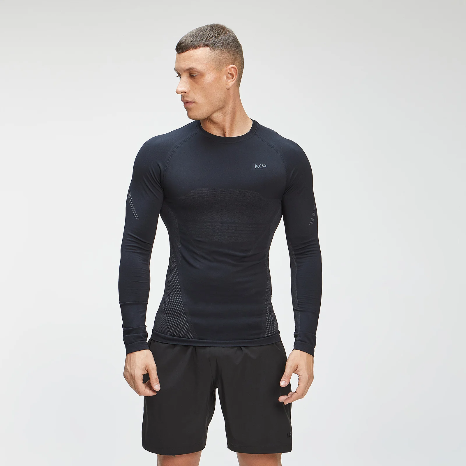MP Tempo naadloos shirt met lange mouwen voor heren - Zwart - XXS Afbeelding 1