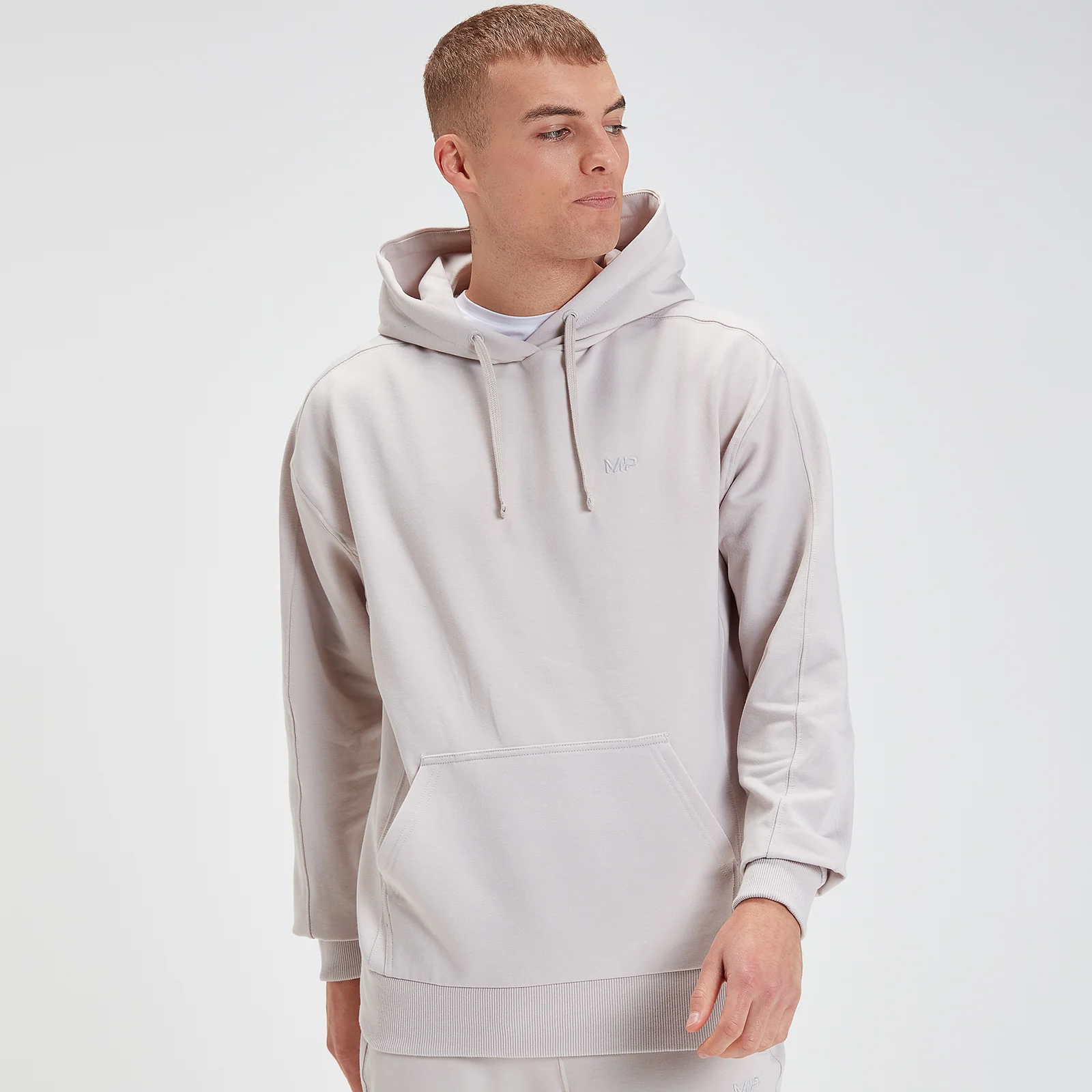 MP Rest Day oversized hoodie voor heren - Lichtgrijs (Bone Grey) - XXS Afbeelding 1