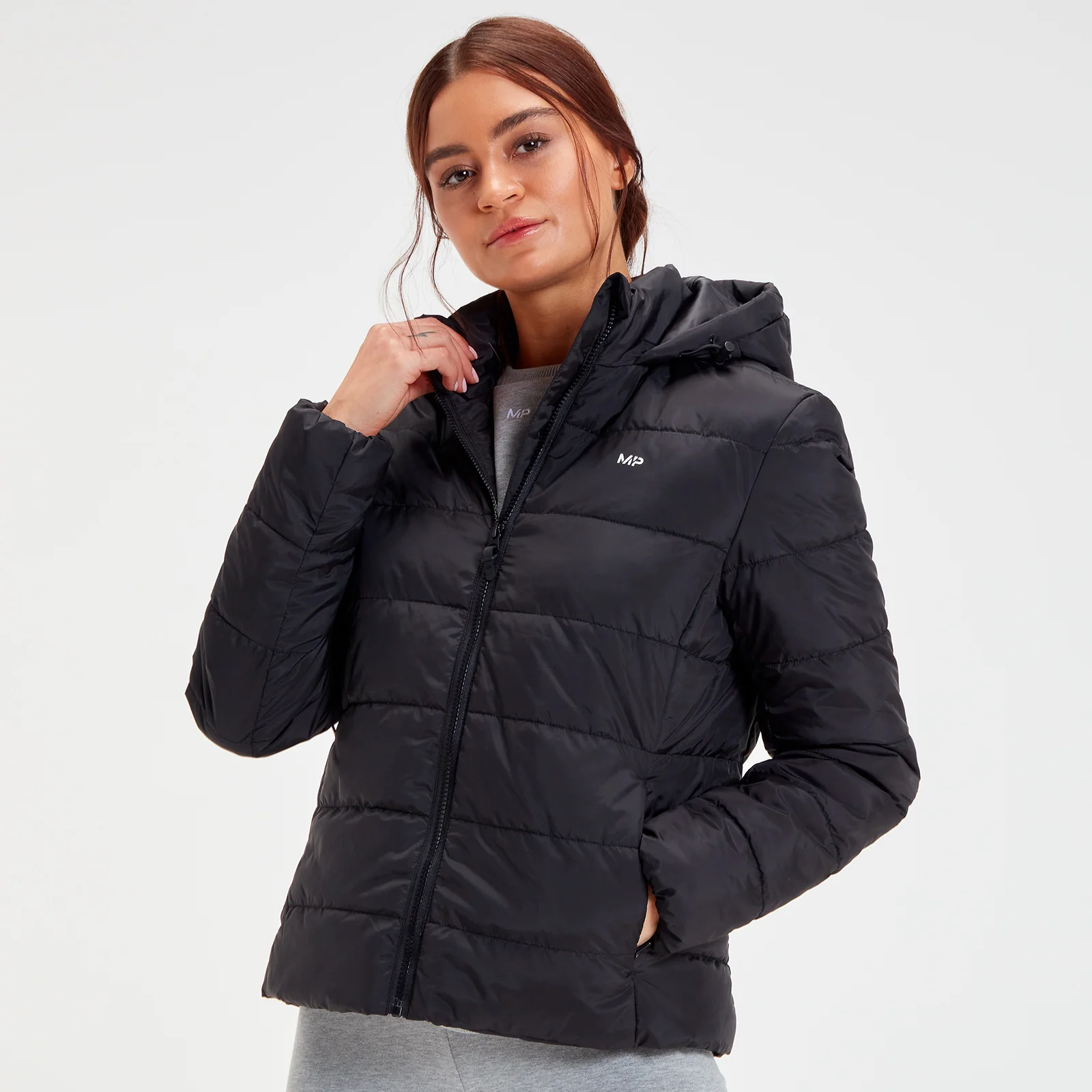 MP Outerwear opvouwbaar, lichtgewicht gewatteerd jack met capuchon voor dames - Zwart - XXS Afbeelding 1