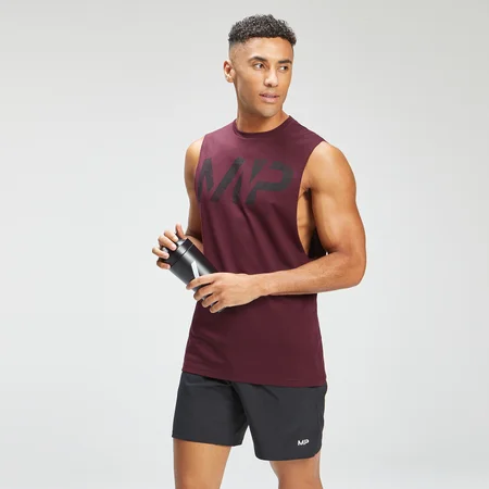 MP Men's Adapt Grit Graphic Drop Armhole Tank - Merlot Marl