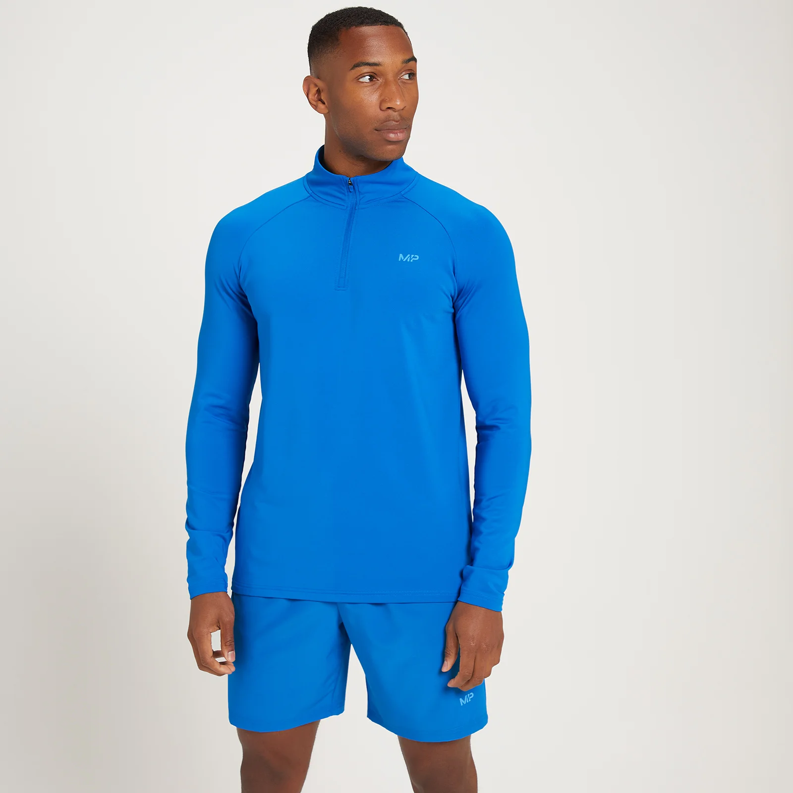MP Linear Mark Graphic sportshirt met kwartrits voor heren - Echt blauw - XXS Afbeelding 1