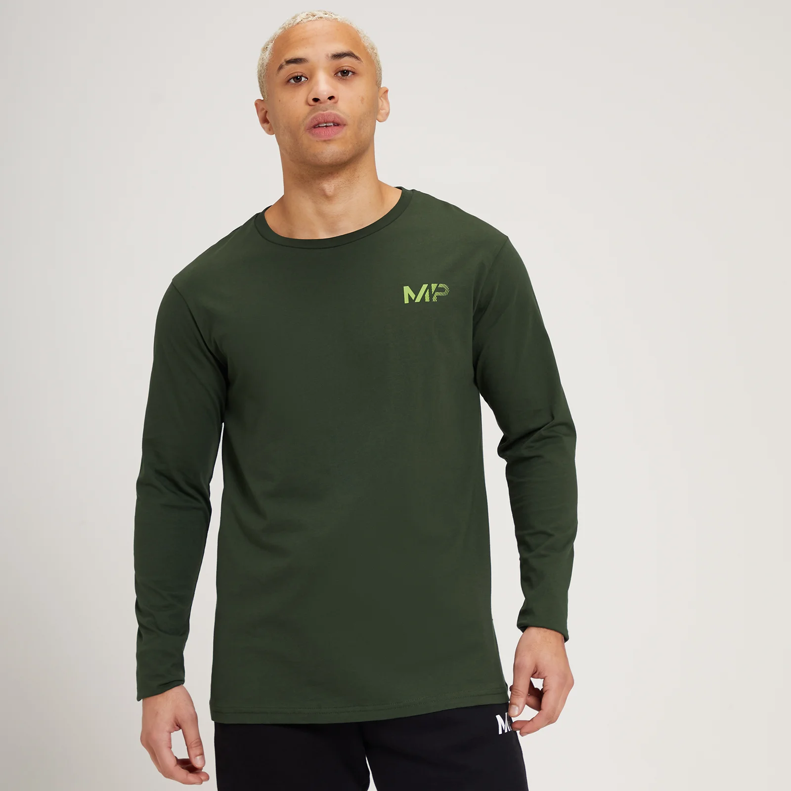 MP T-shirt met Fade-print en Lange Mouwen voor Heren - Dark Green - XXS Afbeelding 1